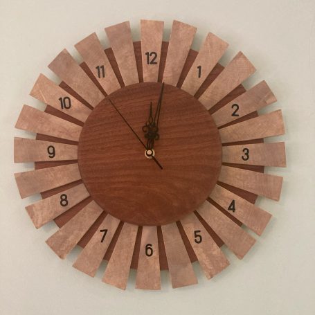 Handmaking from Hardwoods Mahogany and Tulip Wood Clock